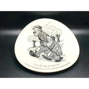 Vintage MCM Knabstrup Danish Pottery Plaque STORM P Robert Storm Petersen Plate